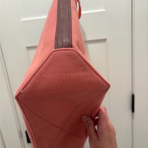 Coach Tote Bag Pink Canvass Double Handle - Picture 3 of 10